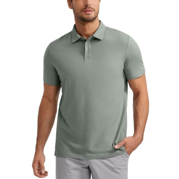 CRZ YOGA Mens Golf Polo Shirts Short Sleeve Moisture Wicking Athletic Shirt Sports Casual Pique T-Sh...