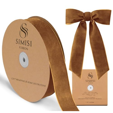 Copper Velvet Ribbon 1.5'' 25 Yards for Christmas Tree, Gift Wrapping, Flower Bouquet, Wreath Decora...