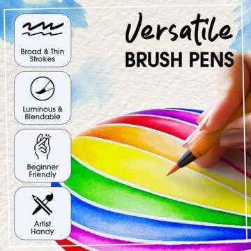 Chalkola 28 Pack Watercolor Brush Pens with Pad and Markers