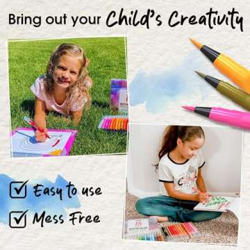 Chalkola 28 Pack Watercolor Brush Pens with Pad and Markers