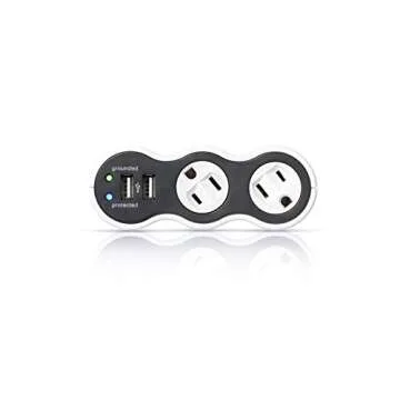 Mini Surge Protector with Rotating Outlets & USB