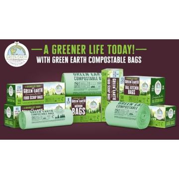 Green Earth Compostable Trash Bags, 13 Gallon, 50 Count