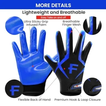 FINGER TEN Pro 2.0 Grip Football Receiver Gloves For All Weather