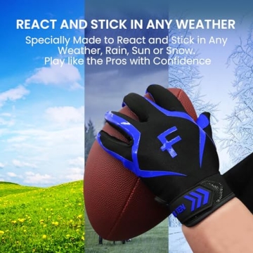 FINGER TEN Pro 2.0 Grip Football Receiver Gloves For All Weather