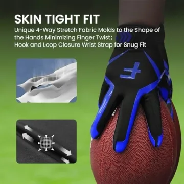 FINGER TEN Pro 2.0 Grip Football Receiver Gloves For All Weather
