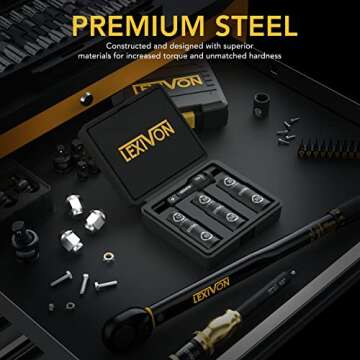 LEXIVON Impact Socket Set, 6 Total Lug Nut Size | Innovative Flip Socket Design Cover Most Commonly ...