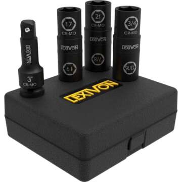 LEXIVON Impact Socket Set for All Lug Nut Sizes