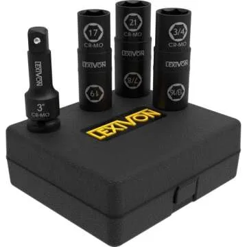 LEXIVON Impact Socket Set for All Lug Nut Sizes
