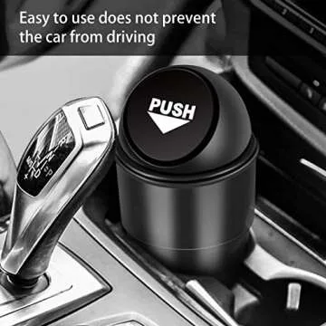 YIOVVOM Car Garbage Can with Lid, Leakproof Vehicle Automotive Cup Holder Car Trash Can, Small Trash Bin for Automotive Office Home Kitchen(Black, 1)