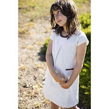 Hope & Henry Girls' Short Sleeve Ponte A-Line Dress