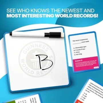 Guinness Book of World Records 2025 Trivia - Game for Adults, Kids and Families That Includes 200 Cards, 4 Whiteboards, and 4 Dry-Erase Markers That Makes a Great Gift for Game Night and Groups