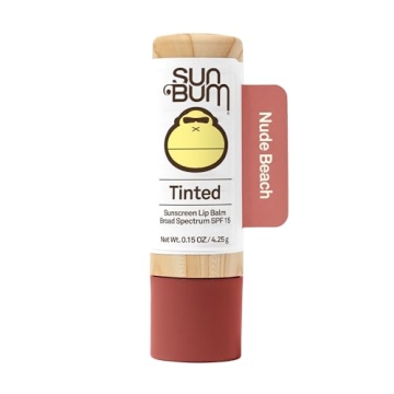 Sun Bum Tinted Lip Balm Nude Beach | SPF 15 Protection | Hypoallergenic and Cruelty-Free | 0.15 Oz