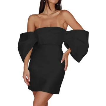 Elegant Off Shoulder Short Wedding Dress with Puffy Sleeves