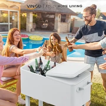 VINGLI 80 Quart Rolling Ice Chest Ideal for Events and Gatherings