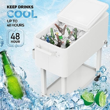 VINGLI 80 Quart Rolling Ice Chest Ideal for Events and Gatherings