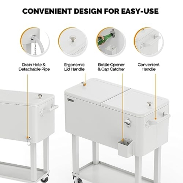 VINGLI 80 Quart Rolling Ice Chest Ideal for Events and Gatherings