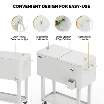 VINGLI 80 Quart Rolling Ice Chest Ideal for Events and Gatherings