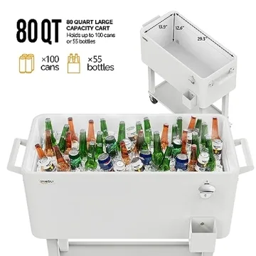 VINGLI 80 Quart Rolling Ice Chest Ideal for Events and Gatherings