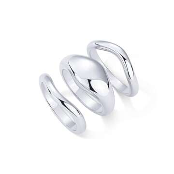 PAVOI Stackable Rings Set | 3 Adjustable Statement Bands