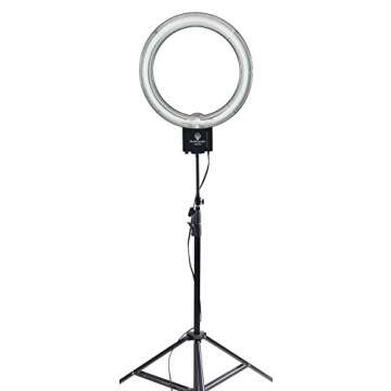 Diva Ring Light Nova 18" Fluorescent High Power Brightness Photo/Video Ring Light w/ 6' Light Stand for Video, Photo, YouTube, Stream, Beauty