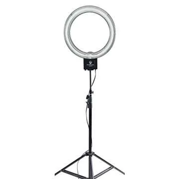 Diva Ring Light Nova 18" Fluorescent High Power Brightness Photo/Video Ring Light w/ 6' Light Stand for Video, Photo, YouTube, Stream, Beauty