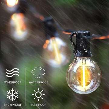 SUNTHIN Solar String Lights - 100ft LED Outdoor Lights