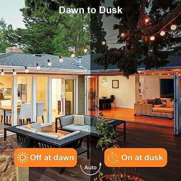 SUNTHIN Solar String Lights - 100ft LED Outdoor Lights