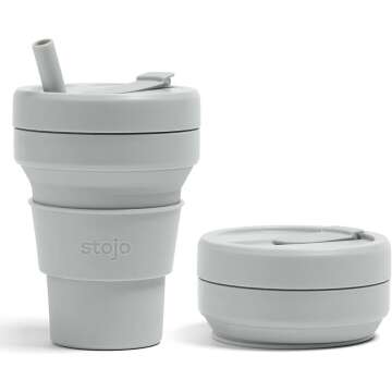 STOJO Titan Collapsible Travel Cup - 24oz Gray