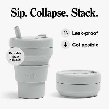 STOJO Titan Collapsible Travel Cup - 24oz Gray