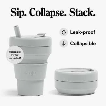 STOJO Titan Collapsible Travel Cup - 24oz Gray