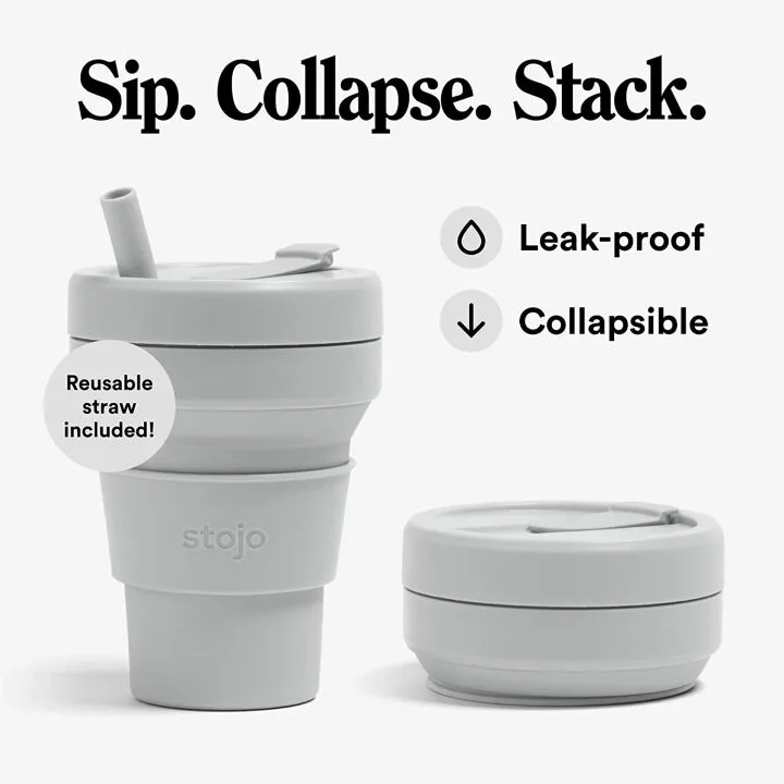 STOJO Titan Collapsible Travel Cup - 24oz Gray