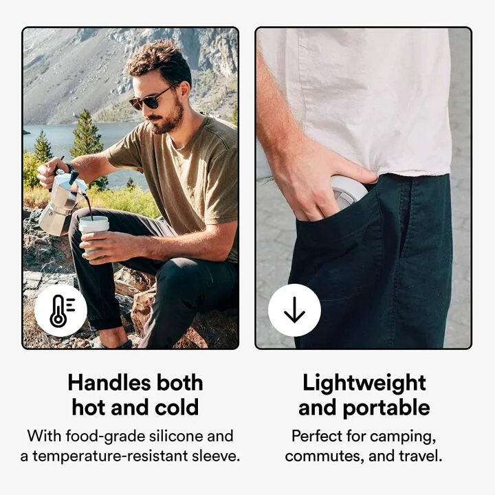 STOJO Titan Collapsible Travel Cup - 24oz Gray