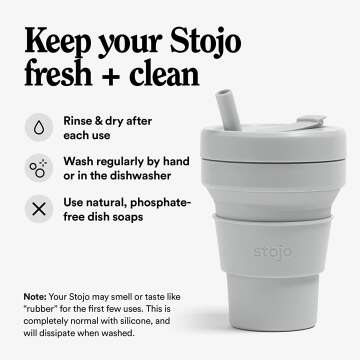 STOJO Titan Collapsible Travel Cup - 24oz Gray