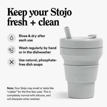 STOJO Titan Collapsible Travel Cup - 24oz Gray