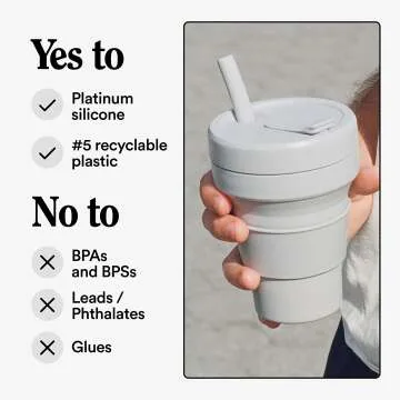 STOJO Titan Collapsible Travel Cup - 24oz Gray