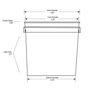 Terra Products Co. White Pails and Lids - Heavy Duty Buckets for Storage - Economical, Durable and Easy to Use (2Gallon 5Pack)