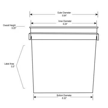 Terra Products Co. White Pails and Lids - Heavy Duty Buckets for Storage - Economical, Durable and Easy to Use (2Gallon 5Pack)