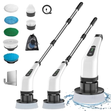 MGLSDeet Electric Spin Scrubber Rechargeable Cleaning Brush with Multiple Brush Heads and Cordless F...