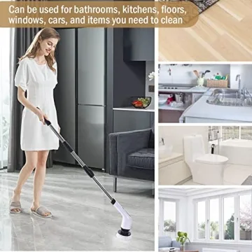 MGLSDeet Electric Spin Scrubber with 7 Brush Heads for Efficient Cleaning