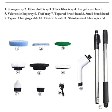 MGLSDeet Electric Spin Scrubber with 7 Brush Heads for Efficient Cleaning