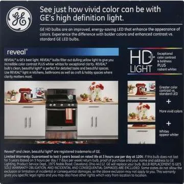 GE Lighting Reveal LED Light Bulbs, 9 Watt (60 Watt Equivalent) HD+ Light, Standard Bulb Shape, Medium Base, Dimmable (2 Pack), White