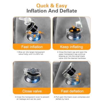 Sunany Inflatable Travel Foot Rest Pillow, Airplane Bed for Kids and Toddler, Adjustable Height Portable Elevating Leg, Trains, Cars, Home, Office (2 Pack)