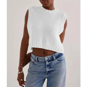 Cioatin Women Y2K Backless Knit Crop Sleeveless Top