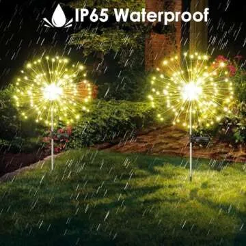 4-Pack Solar Outdoor Lights for Garden Decorations, 360 LED Solar Firework Lights with 2 Lighting Modes, Solar Powered Fairy Lights Waterproof for Outside Pathway Patio Yard Party Decor(Warm White)