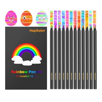 Valentines Day Gifts for Kids, Easter Basket Stuffers for Teens,12-Color Rainbow Pencils, Jumbo Colo...