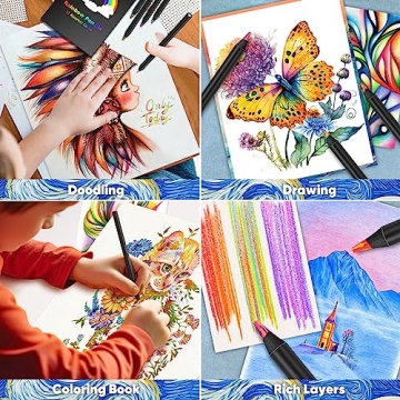 Vibrant 12-Color Rainbow Pencils for Kids and Teens