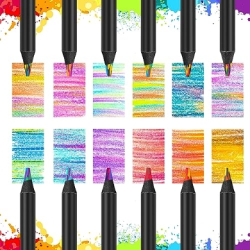 Vibrant 12-Color Rainbow Pencils for Kids and Teens
