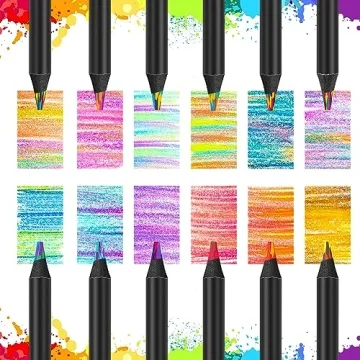 Vibrant 12-Color Rainbow Pencils for Kids and Teens