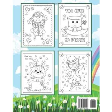 St. Patrick's Day Coloring Book for Kids: 50 Super Cute Big and Easy Designs with Leprechauns, Shamr...