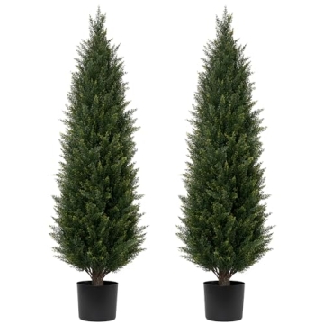 Elegant 4FT Artificial Cedar Trees Indoor Outdoor Decor